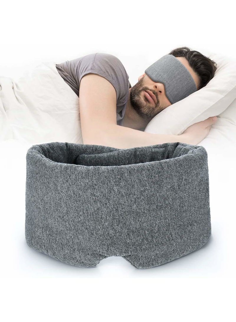 SYOSI 100% Handmade Cotton Sleep Mask Blackout - Comfortable & Breathable Eye Mask for Sleeping Adjustable Blinder Blindfold Airplane with Travel Pouch - Best Night Companion Eyeshade for Women Men Kid - Image 1